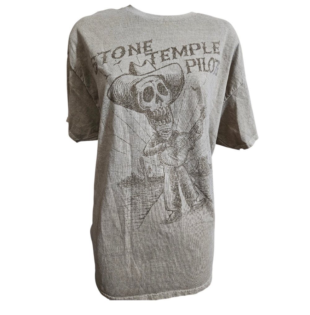 Stone Temple Pilots Singing Skeleton Cowboy Tan T-Shirt
